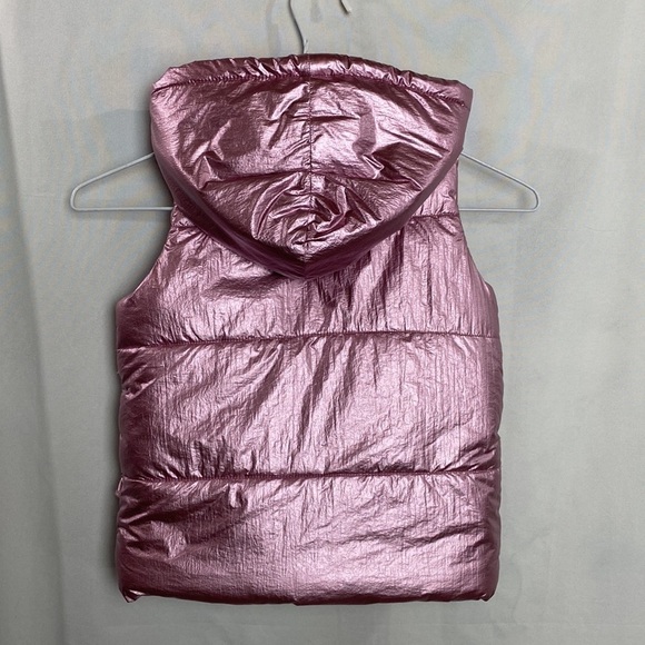 𝅺andy & EVAN Pink Metallic Puffer Vest 4T with Fur Hood - Picture 7 of 9